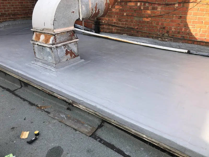 Repaired flat roof